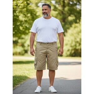 Bob Timberlake Mens Size 42 Khaki Cotton Cargo Shorts Tan Utility Outdoor